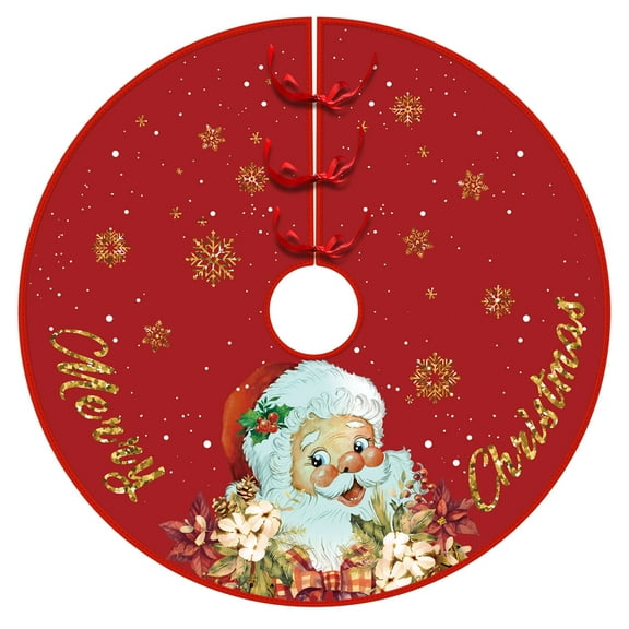 EWASWON Christmas 30 Inch Plush Sparkly Christmas Tree Skirt - Festive Holiday Decor with Easy Install for Presents