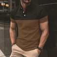 thumbnail image 2 of Bibifish Mens Polo Shirts Two Tone Horizontal Color Block Shirts Mens Spring Summer Daily Commute Regular Tops, 2 of 8