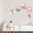 thumbnail image 4 of TIMIFIS The Stickers Pinks Flowers Hexagonal Picture Frame Bedroom Porch Wall Beautification Decorative Wall Stickers Home Decor, 4 of 7