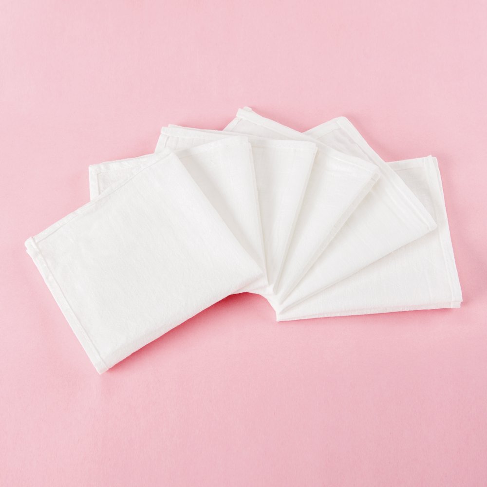 White Blush Napkins 6 Pack, 12 x 17.5 inches Blush Wedding Napkins