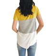 thumbnail image 2 of Nouveau Casual Col Ras du Cou T-Shirt à Rayures Triple Couleur, 2 of 2