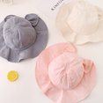 thumbnail image 2 of Baby Girl Wide Brim Bucket Hats with UPF 50+ Outdoor Adjustable Beach Hat Summer Travel Outdoor Children Baby Girl Sun Hat Bowknot Bucket Cap, 2 of 8