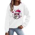 thumbnail image 2 of Guzom Womens White Christmas Santa Sweatshirt - Crew Neck Long Sleeve, Loose Fit 100% Polyester, XS-XL,Size L, 2 of 5
