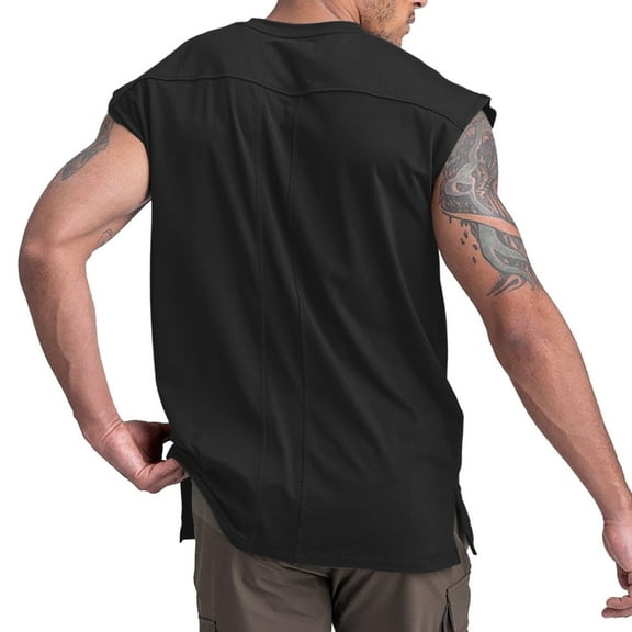 Afdoent Men's Tank Top Male Fitness Tank Top Trendy Loose Size Sleeveless T Shirt Men's Sports Bottom Comfortable