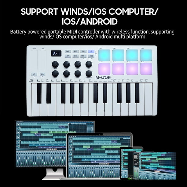 VAVE MIDI controller,25 Velocity Sensitive 8 Pads 8 25-key VAVE MIDI controller,25 Velocity Sensitive 8 Pads 8 25-key