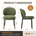 thumbnail image 6 of EOP Upholstered Dining Chairs Set of 4, Mid-Century Modern Dining Room Chairs with Curved Backrest and Metal Legs, Chair Kitchen for Dining Room, Green, 6 of 12