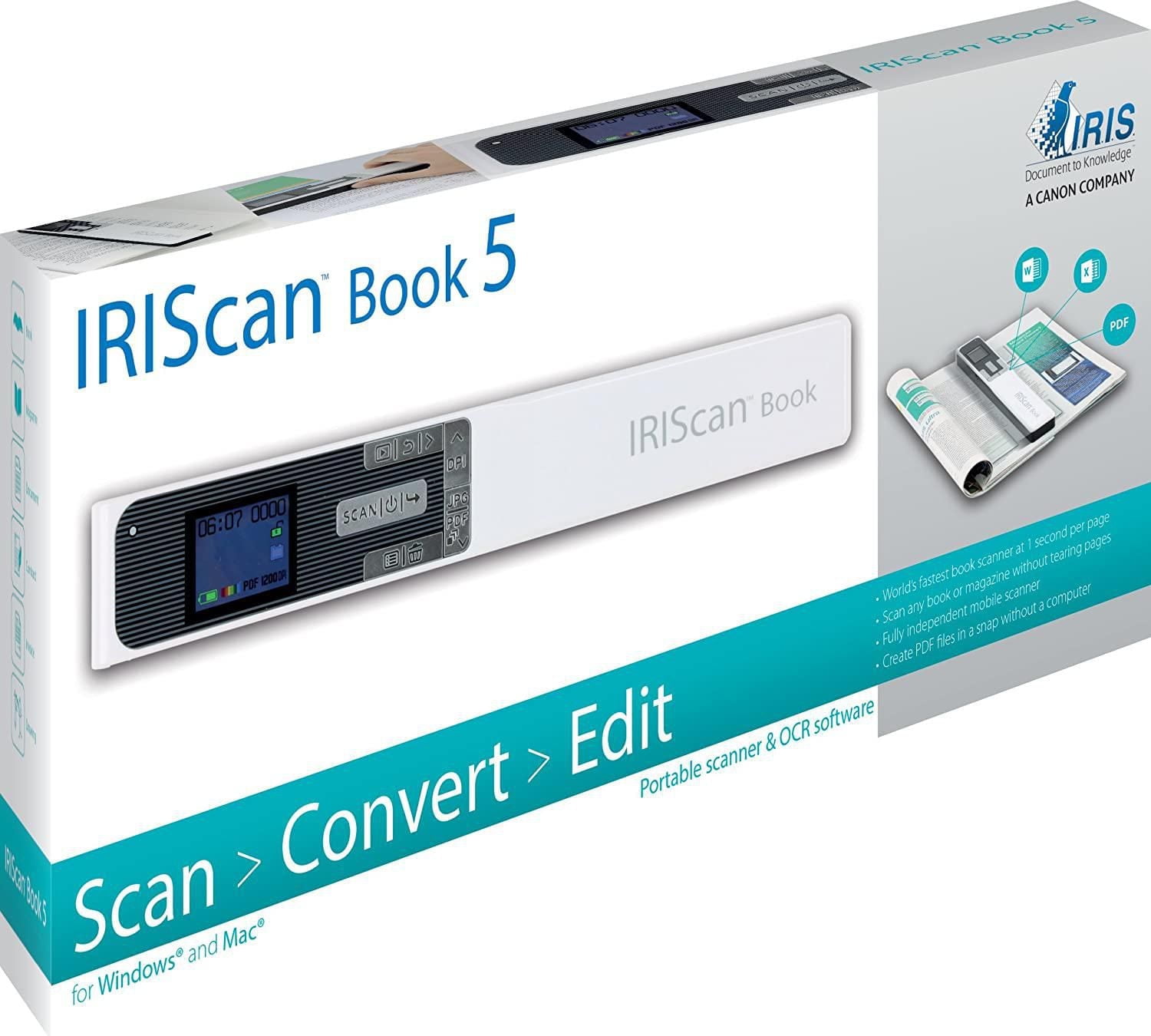 I.R.I.S Book 5 Mobile Wand , Numérisation de livres et magazines sans ordinateur