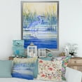 thumbnail image 3 of Designart 'Blue Heron On The Lake Shore' Traditional Framed Art Print, 3 of 4