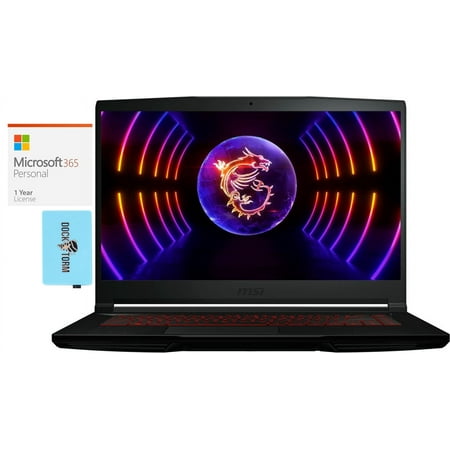 MSI THIN GF63 Gaming/Entertainment Laptop (Intel i5-12450H 8-Core, 15.6in 144 Hz Full HD (1920x1080), Win 11 Home) with Microsoft 365 Personal , Dockztorm Hub