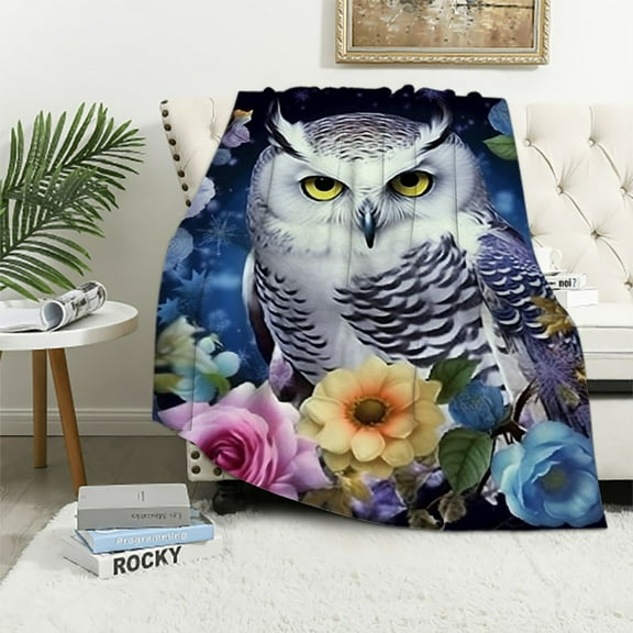 BCIIG Owl Blanket Owl Gifts for Women Soft Cozy Owl Stuffed Throw Blanket Owl Animal Fleece Plush Bedding Blanket for Girls Kids Adults Bed 40x50in
