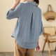 thumbnail image 4 of Camiseta con cuello vuelto y botones para mujer: prenda informal de manga corta para el verano con tejido de poliéster, 4 of 8