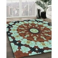 thumbnail image 2 of Ahgly Company Indoor Round Patterned Blood Red Brown Area Rugs, 8' Round, 2 of 6