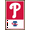 Bronze Framed Version, variant on MLB Philadelphia Phillies - Logo 22 Wall Poster with Pushpins, 22.375" x 34"