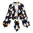 thumbnail image 5 of Gamivast Open Front Cardigan for Women Tie Knot Long Sleeve Shrugs Witch Hat Print Lightweight Cropped Tops Halloween Cover Up for Fall Festival Holiday Outfits, 5 of 6