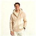 thumbnail image 2 of ClodeEU Men's Fleece Hoodie Jacket, Midweight Winter Zip Up Sweatshirt Outwear Jackets,Big and Tall ,Size S-5XL, 2 of 4