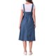 thumbnail image 3 of Vestido con tirantes INSPIRE CHIC para mujer, vestido midi de mezclilla con botones en la parte delantera y cuello en U clásico, con bolsillos, color azul L, 3 of 6