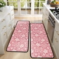 thumbnail image 4 of Kitchen Rugs Sets Of 2,Pink Pioneer Flower and Paisley Pattern Anti Fatigue Kitchen Mat Rugs Non Slip Washable,Decorative Kitchen Floor Mats for Kitchen,Sink,Laundry,17"x47"+17"x47", 4 of 5