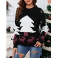 thumbnail image 5 of Christmas Sweaters for Women Reindeer Snowflake Holiday Ugly Knits Long Sleeve Pullover, 5 of 9