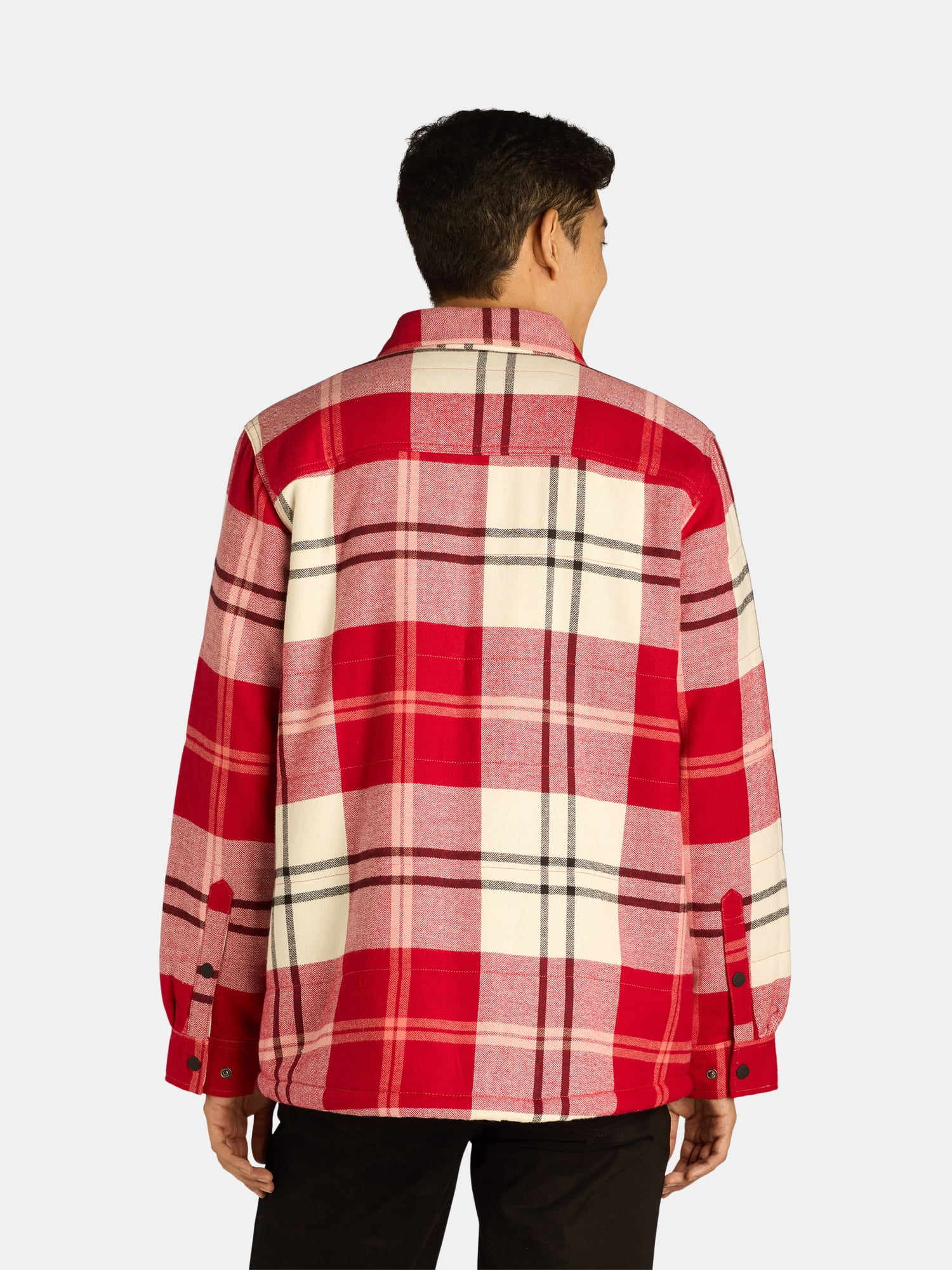 George Men's & Big Men's Fleece Lined Flannel Shirt Jacket, Sizes S-3XL