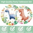 thumbnail image 4 of 96 PCS Dinosaur Birthday Party Supplies - Cute Dinosaur Themed Birthday Decorations Includes Paper Plates Napkins Forks Sets for Boys Girls Kids Birthday Party Serves 24 Guests, 4 of 7