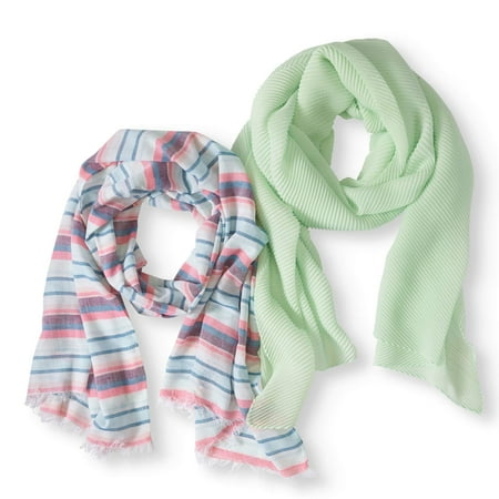 Time and Tru Women's Oblong Scarf Set, 2-Pack