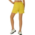 thumbnail image 2 of Only Moment Linerless Relaxed Casual Shorts for Women Nylon,Spandex Lightweight Shorts for Women Casual Summer Shorts with Pockets Womens Gym Shorts Yellow,S, 2 of 3