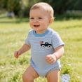 thumbnail image 2 of Baby Onesies Boy Newborn Baby Boy Independence Day Outfit Flag Embroidery Short Sleeve Bubble Romper Summer Bodysuit Baby 4th Of July Outfit, 2 of 8