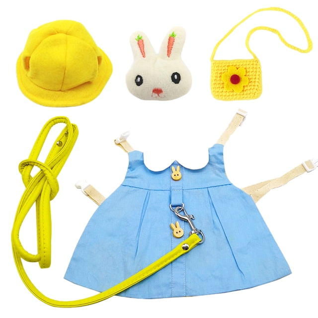 Conjunto De Vestido Para Mascotas Chaleco De Conejo Ropa De Disfraz Traje De Moda Diaria-Azul_S Sunnimix Arnés para vestido de conejo