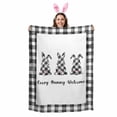 thumbnail image 2 of Throw Blanket Fleece Throw Blanket 50x60in, Easter Spring Bunny Rabbit Soft Lightweight Bed Blankets Black White Buffalo Checkered Fuzzy Couch Blankets for All Season, 2 of 9