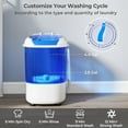 thumbnail image 4 of ARLIME Portable Washing Machine, 5.5 lbs Mini Top Load Washer with Removable Spin Dry Tub & Safety Cover, Compact Semi-Automatic Laundry Machine for Home Apartment RV Dorm, Blue/Gray (Blue), 4 of 9