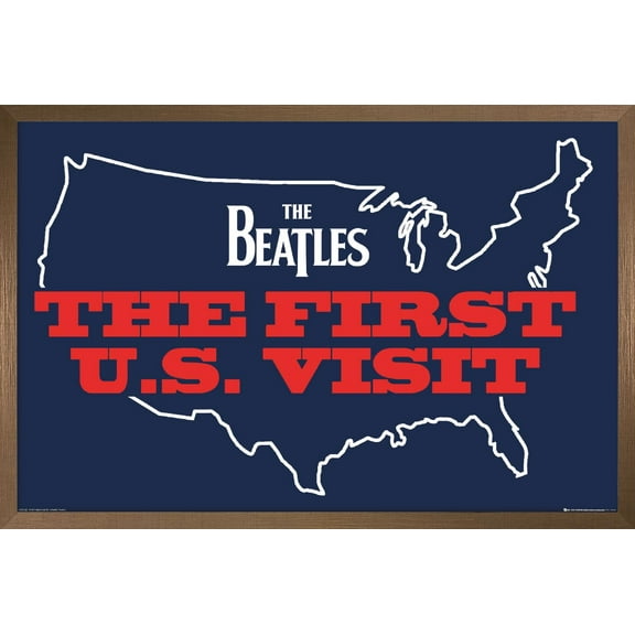 The Beatles - US Visit Wall Poster, 22.375" x 34", Framed