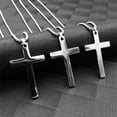 thumbnail image 7 of Cross Necklace for Men Stainless Steel Cross Pendant with 24" Box Chain, Religiou Gifts for Father Uncle Son Boyfriend, 7 of 7