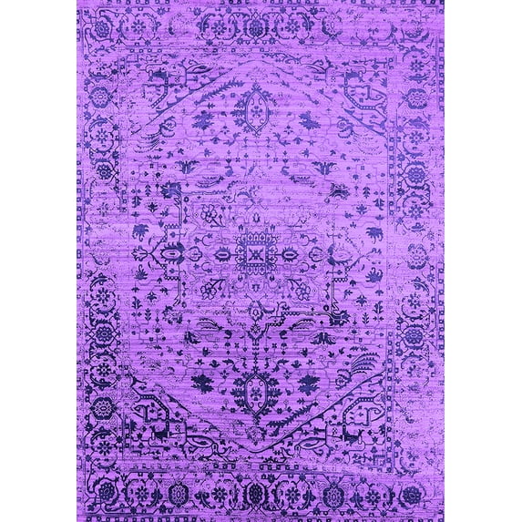 Ahgly Company Indoor Rectangle Oriental Purple Industrial Area Rugs, 2' x 5'