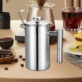 thumbnail image 1 of Cafetera de prensa francesa, cafetera fácil de limpiar, filtro fino versátil, hervidor de acero inoxidable para espresso para acampar 800 ml, 1 of 8
