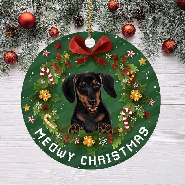 Xihbxyly Mi Cuenta Adorno Navideño Divertido con Diseño de Perro Navideño, Colgante para Árbol de Navidad