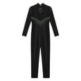 thumbnail image 5 of renvena Kids Girls Long Sleeve Gymnastic Leotard Figure Ice Skating Jumpsuit One Piece Dancewear Size 6-16 A Black 10, 5 of 7