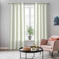 thumbnail image 5 of Sage Green Striped Kitchen Curtains 84 Inch Length, Modern Farmhouse Sage Green White Stripes Grommet Top Bedroom Living Room Curtains, Light Filtering Cafe Curtain Drapes 2 Panels Set 84''x84'', 5 of 9