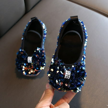 

Baby shoes Children Infant Kids Baby Girls Bowknot Bling Sequins Single Princess Shoes CHMORA