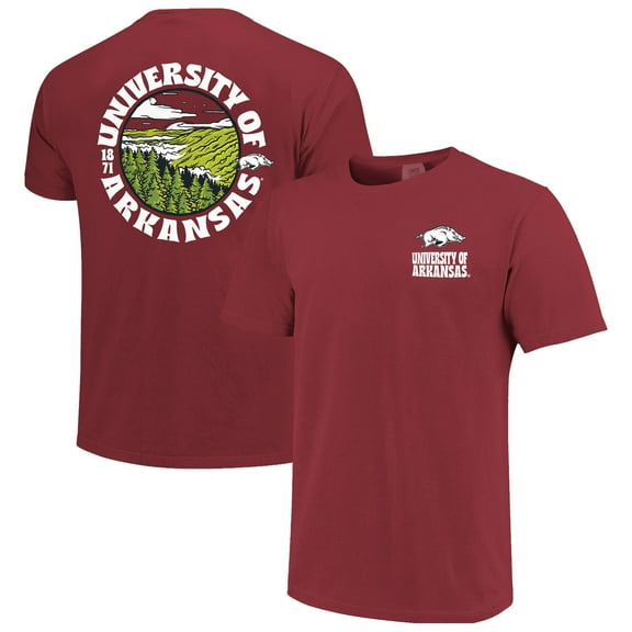 Men's Cardinal Arkansas Razorbacks Comfort Colors Thick Lined Landscape T-Shirt