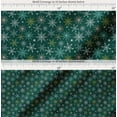 thumbnail image 2 of Soimoi Green Cotton Cambric Fabric Snow Flakes Floral Decor Fabric Printed Yard 42 Inch Wide, 2 of 7