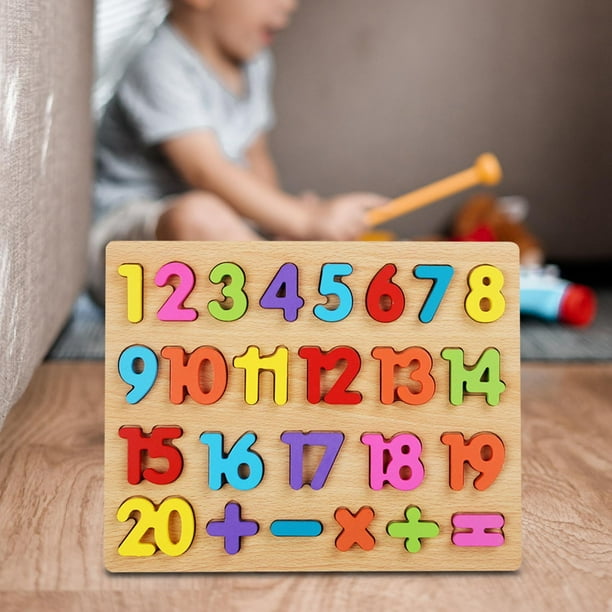 Alfabeto Número Juego de tablero de rompecabezas Aprendizaje Alfabeto Número Aprendizaje temprano Tablero de aprendizaje Juguete educativo M 1-20 Número CUTICAT rompecabezas de madera