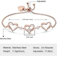 thumbnail image 2 of Heart Cremation Urn Ashes Bracelet with Birthstone Keepsake Memorial Urn Bangle Urn Bracelet for Ashes, 2 of 7