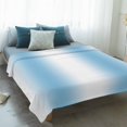 thumbnail image 4 of Sky Blue White Blanket Soft Cozy Warm Twin Blanket for Bed, Plush Fuzzy Flannel Fleece Blankets for Sofa, Gradient Vertical Stripes Minimalist Throw Blankets for Couch, Gifts for Men, 60"x80", 4 of 9
