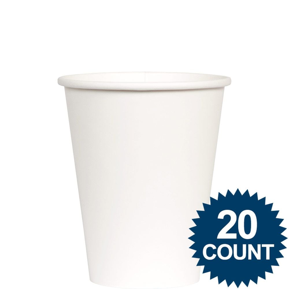 Amscan BB100260 White 9 Oz. Paper Cups, 20 Ct.