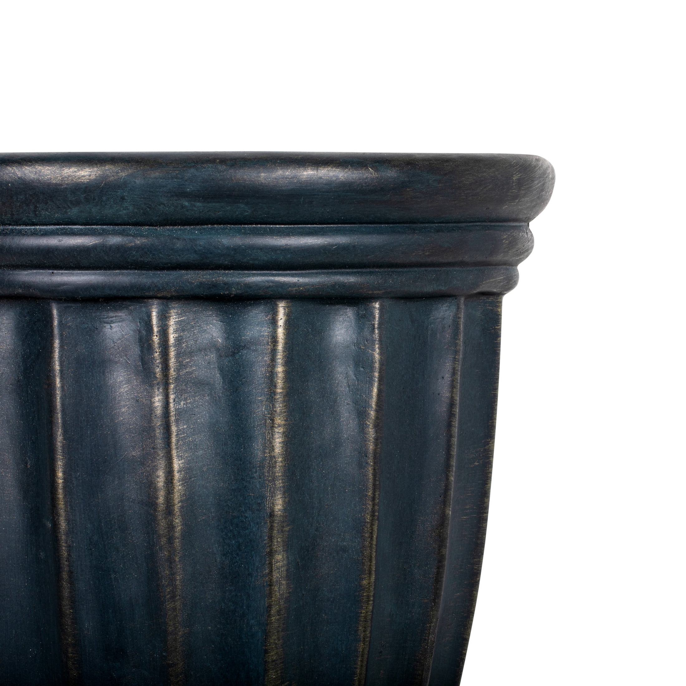 Christopher Knight Home 26.8" Outdoor MGO Stately Tall Fluted Pedestal Flower Pot, Antique Green