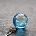 thumbnail image 3 of POINTERTECK Collier Pendentif Boule de Résine Lune Ciel Bleu Nuage Blanc Chaîne Collier Bijou, 3 of 6