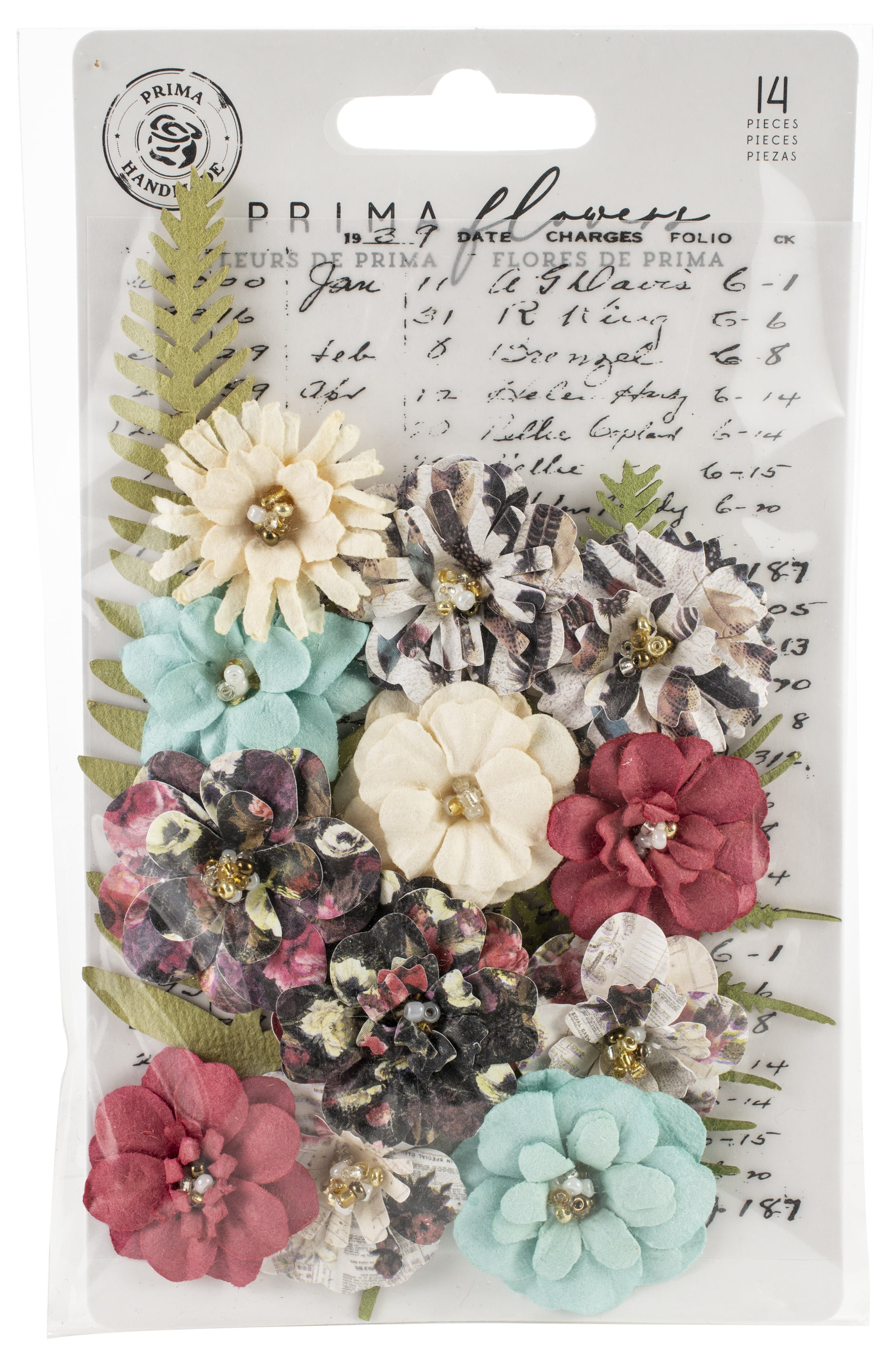 Prima Marketing Midnight Garden Mulberry Paper Flowers 14/PkSecret