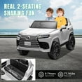 thumbnail image 5 of Track Seven 24V 2 Seater Ride on Car, Licensed LEXUS LX600 Electric Car with Remote, 20" Width Seat, Bluetooth, LED Lights, Key Start, Portable Handle, 24V Ride on for Boys Girls Age 3+, White, 5 of 10