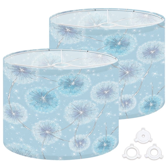 Lamp Shades Set of 2 Easy Assembly dandelion plant sky Drum Lampshades for Table Lamps Floor Lamps Pendant Light 13"x13"x10" Replacement Lamp Shade