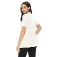 thumbnail image 3 of Women's Casual Solid Short Sleeve Basic Open Draped Front Cardigan Office Wear, 3 of 5